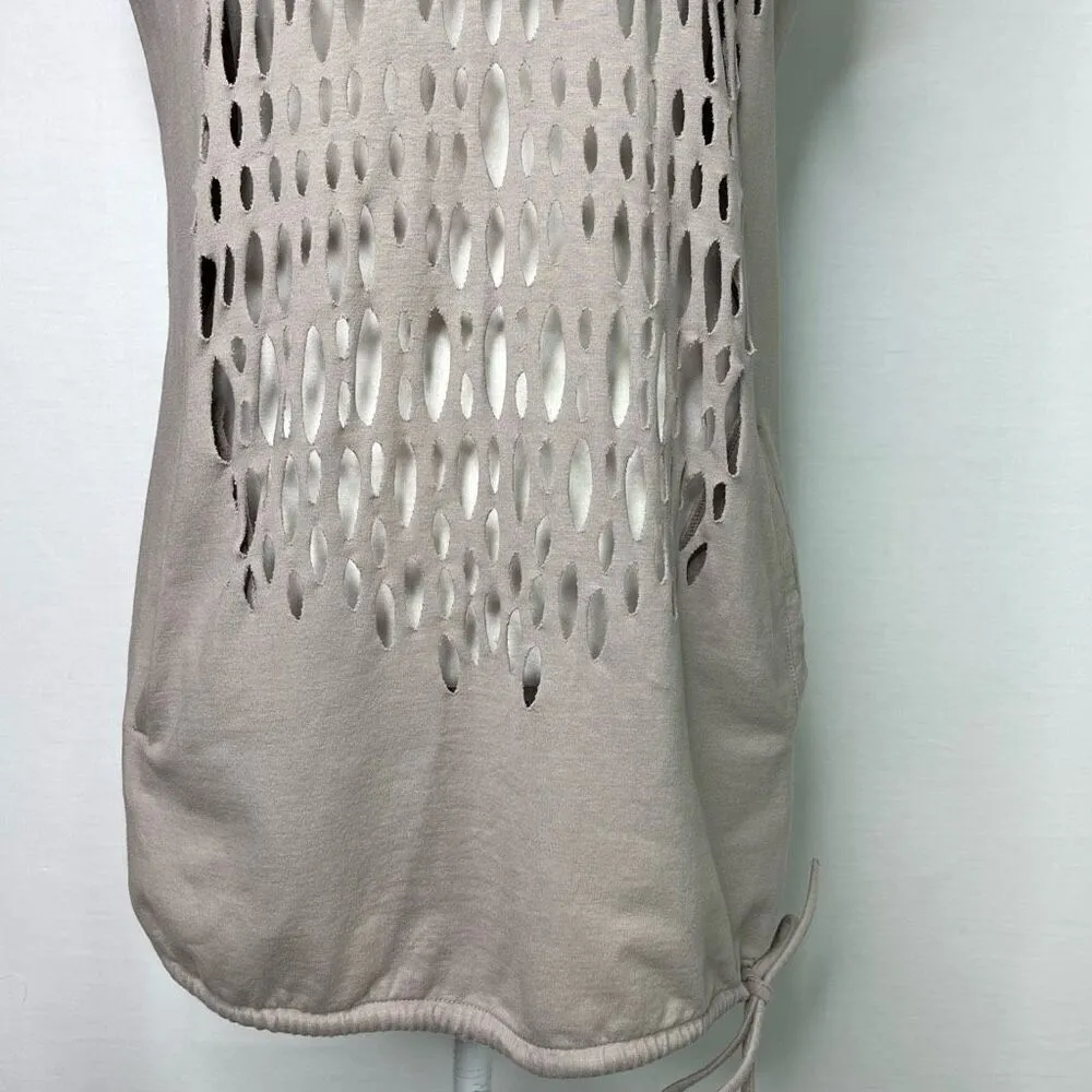 Urban Outfitters LUX French Terry Destroyed Sleeveless Tunic Top - Medium - Image 5