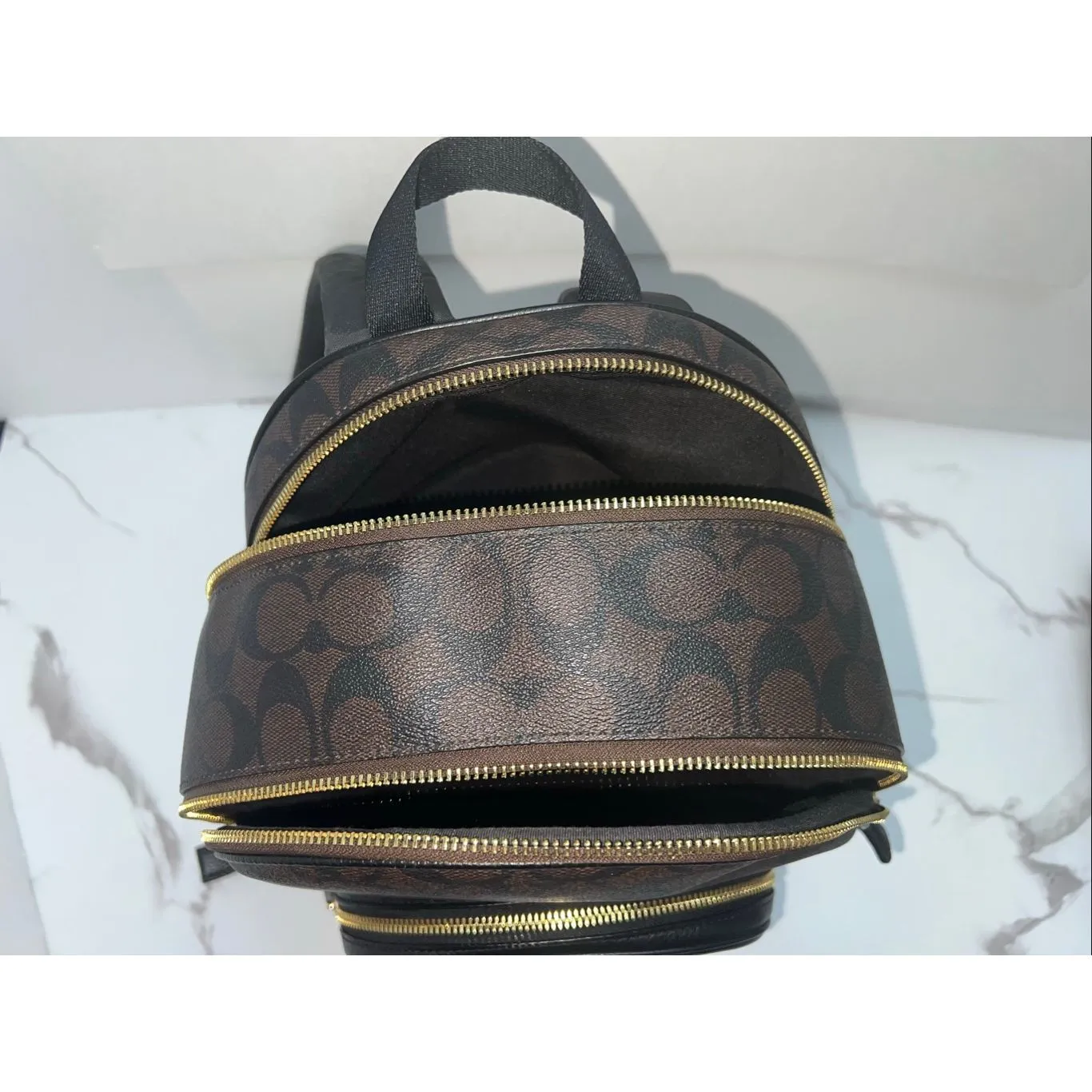 🎁Coach Court Backpack in Sig Canvas Brown/Black 5671 Msrp:$550.00 - Image 7