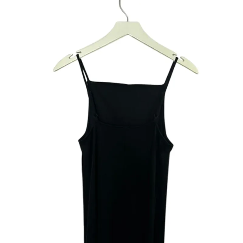 Old Navy Black Fitted Ribbed Square Neck Midi Dress Women's Medium NEW - Image 6