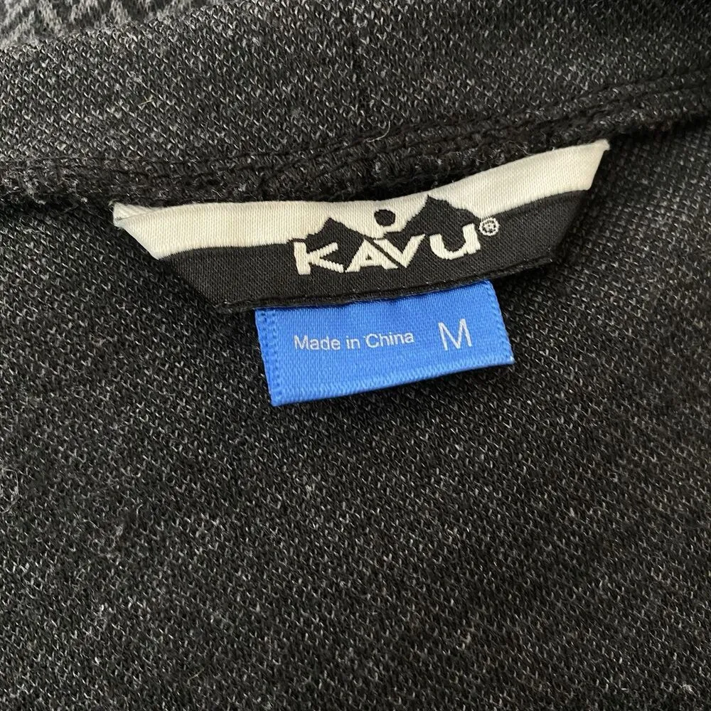 Kavu Black Gray Herringbone Elbow Patch Thumb Hole Deva Knit Dress Size Medium - Image 5