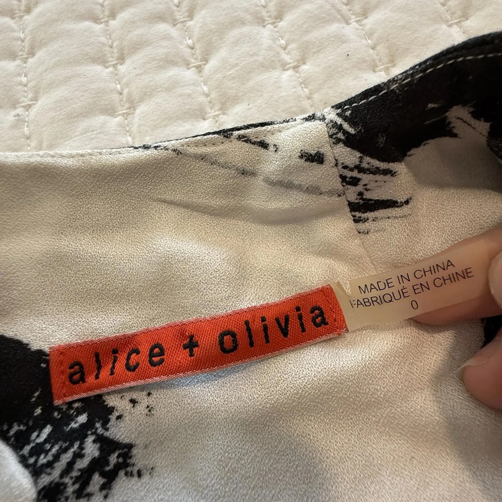 Alice + Olivia 3/4 Sleeve Open Cardigan Shrug Jacket Black & White Sz 0 - Image 6