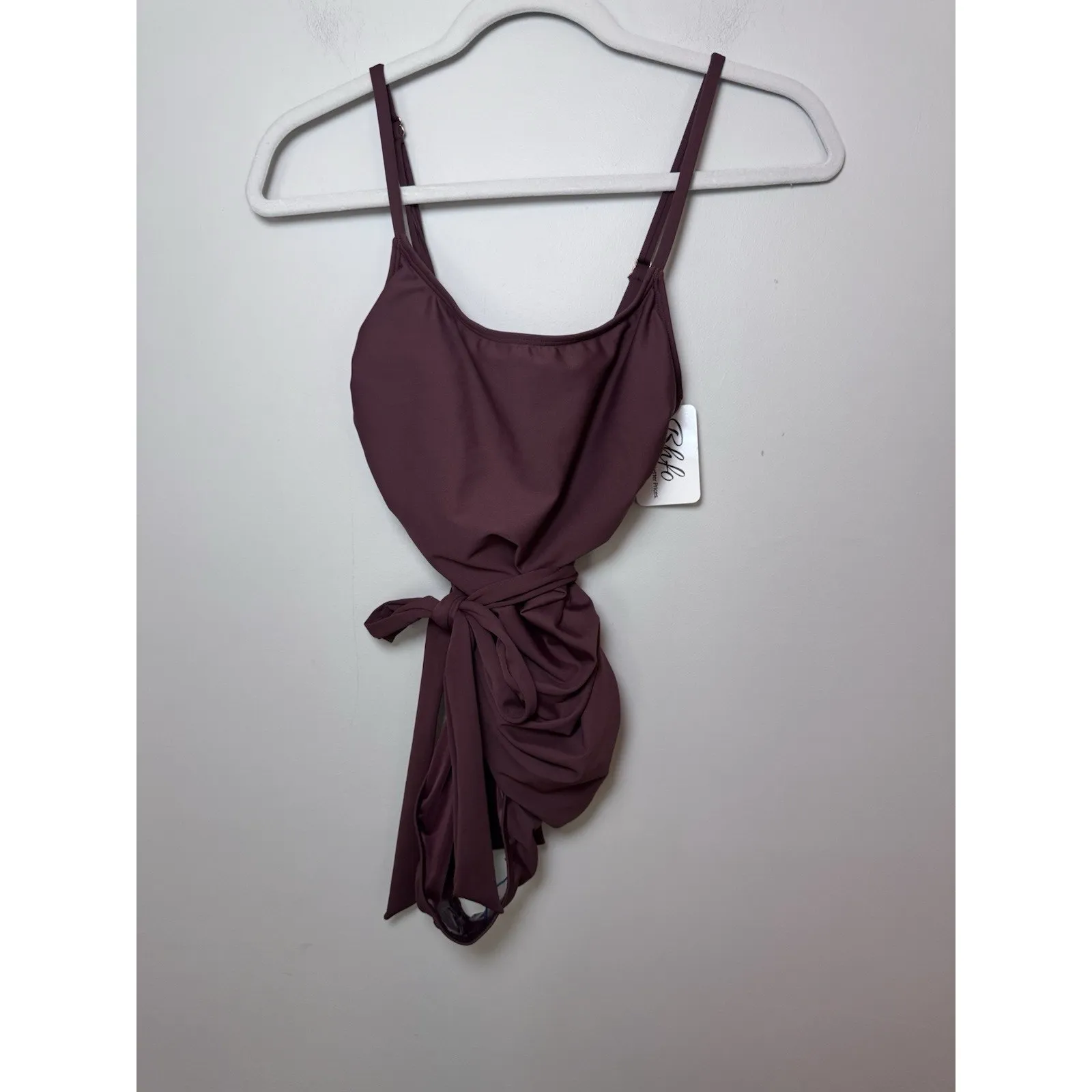 Hutch Anthropologie Zenna Ruched One Piece Swimsuit With Belt Mocha S NWT $188 - Image 2