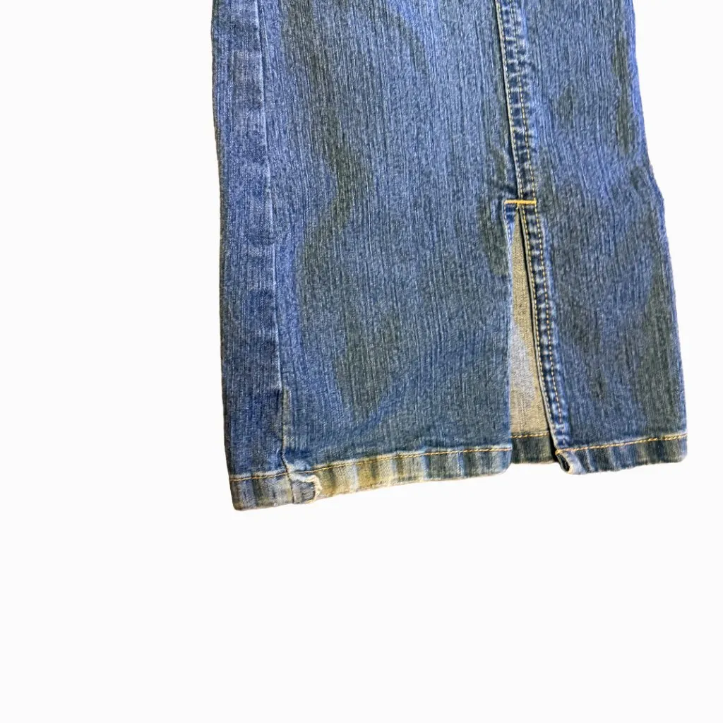 Old Navy Y2K Low Rise Flare Jeans Side Slit Hem 2002 Vintage Stretch Size 4-6 - Image 8