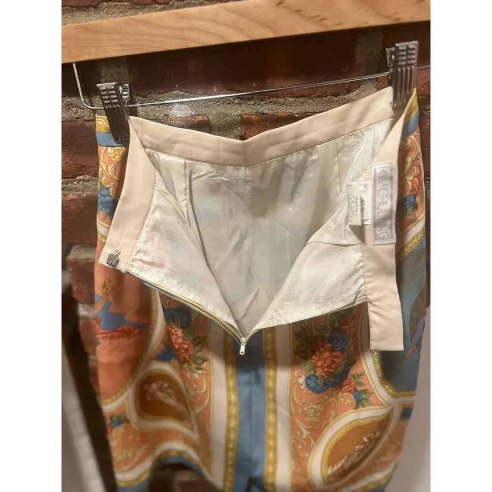 NWOT Korean Romantic Elegant Tapestry Scarf Print Mini Skirt size 0 - Image 7