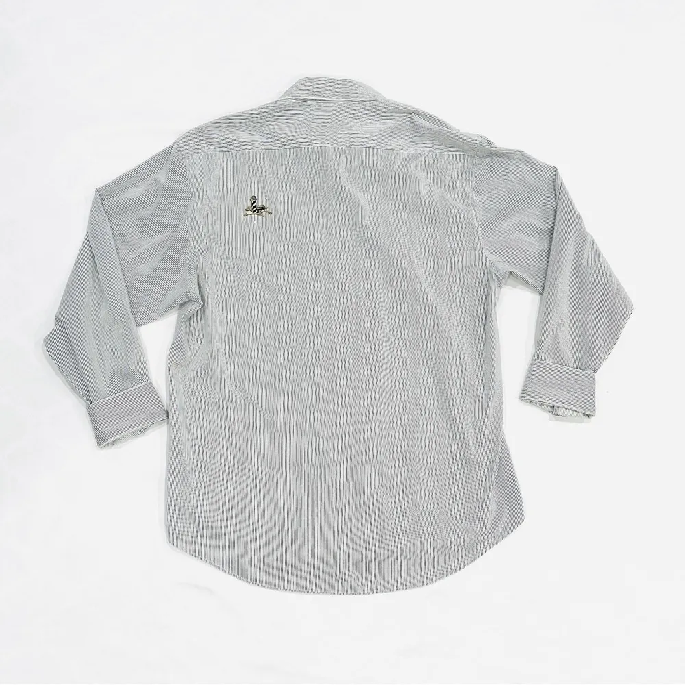 Vintage Las Olas Nautical Embroidered & Embellished Button Down Striped Shirt - Image 4