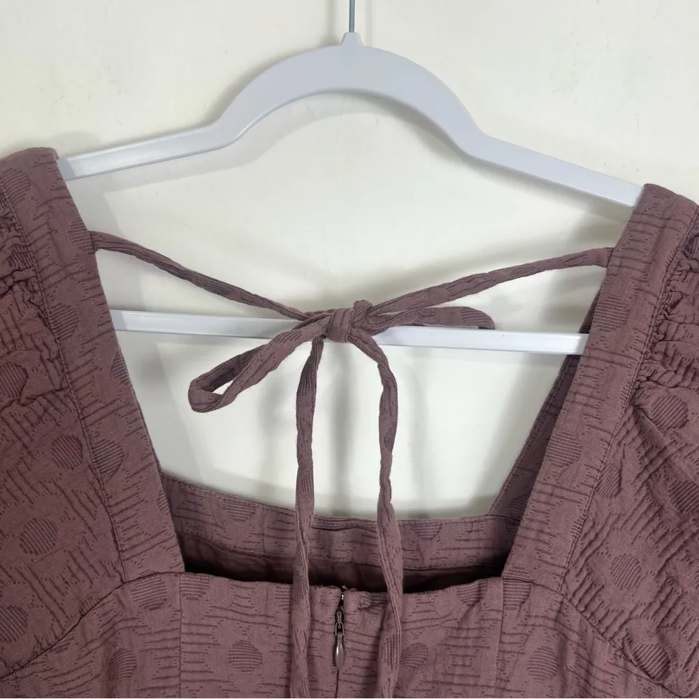 Madewell Floral Quilted Puff-Sleeve Mini Dress in Fig Purple Size Small NWT - Image 13