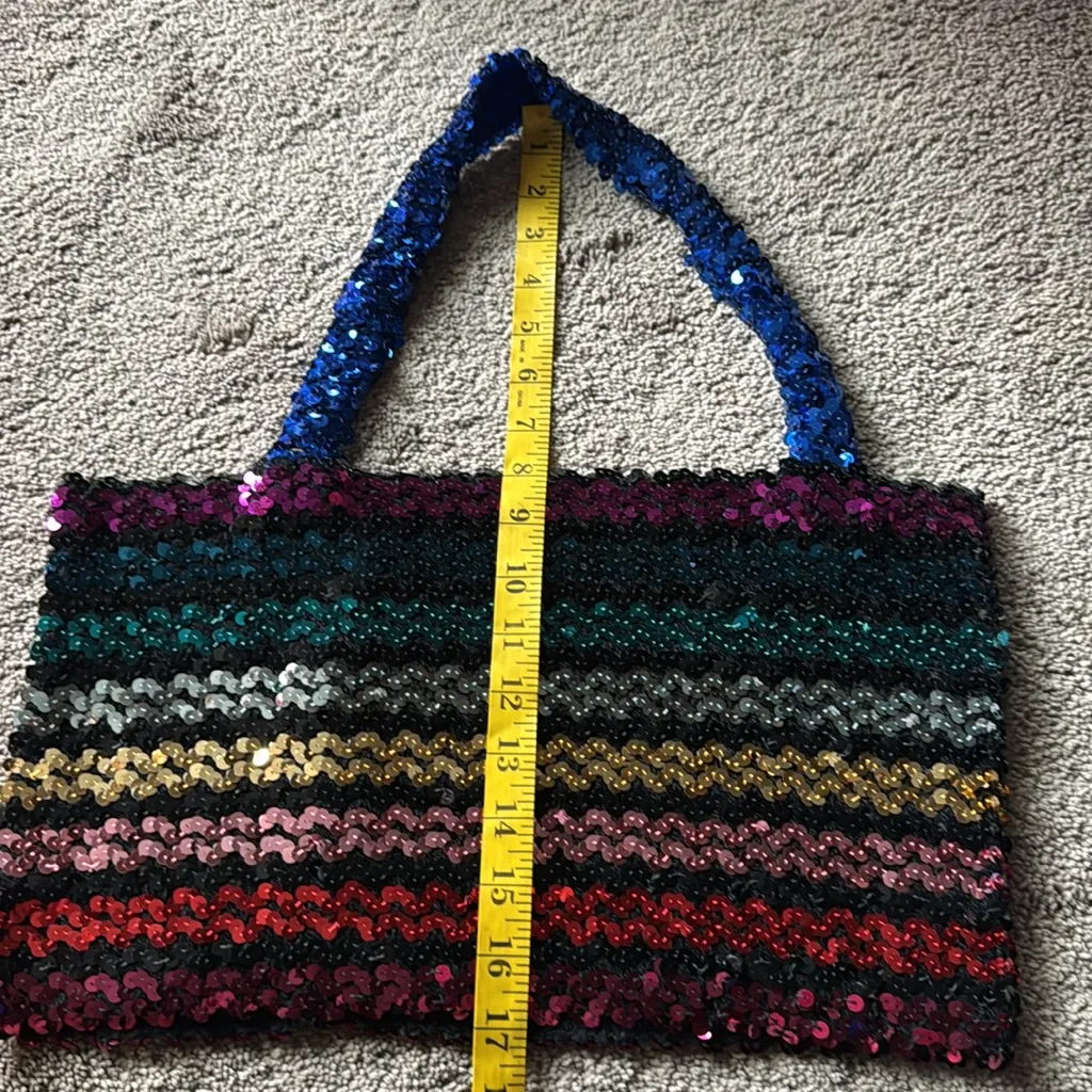 Vintage Toppettes Sequin Rainbow Halter Top SIZE XL - Image 7