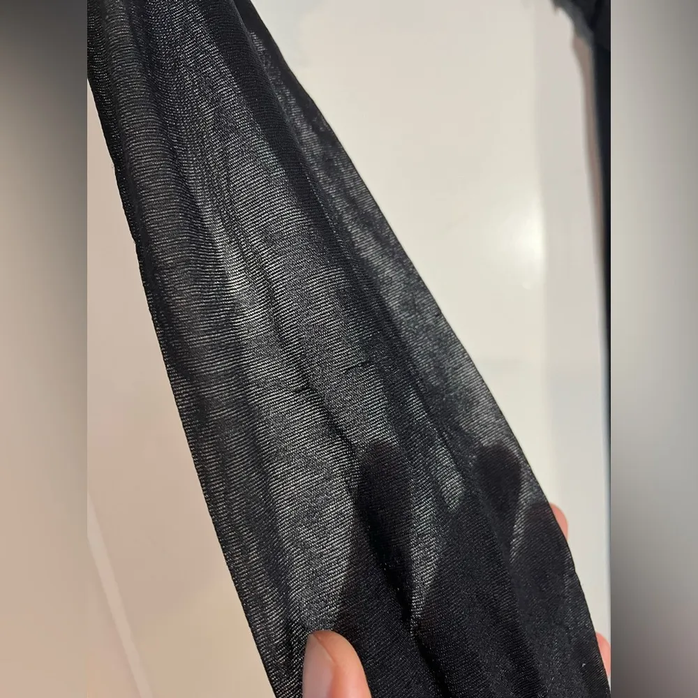 Unbranded Black Sheer Soft Stretchy Lace Trim Intimate Stockings One Size - Image 9