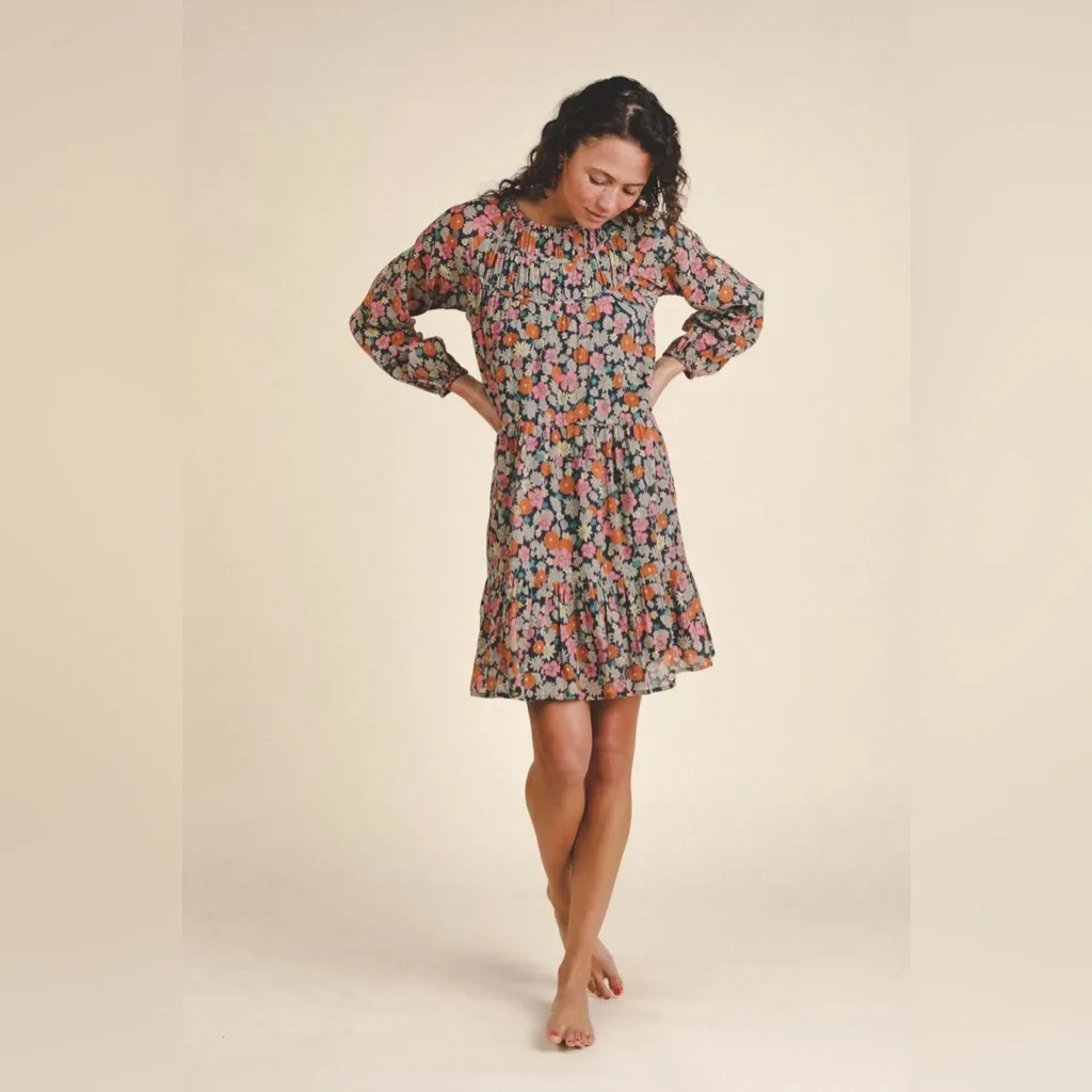 Trovata Birds of Paradis Vintage Floral Abigail Short Dress‎ Size Large - Image 2