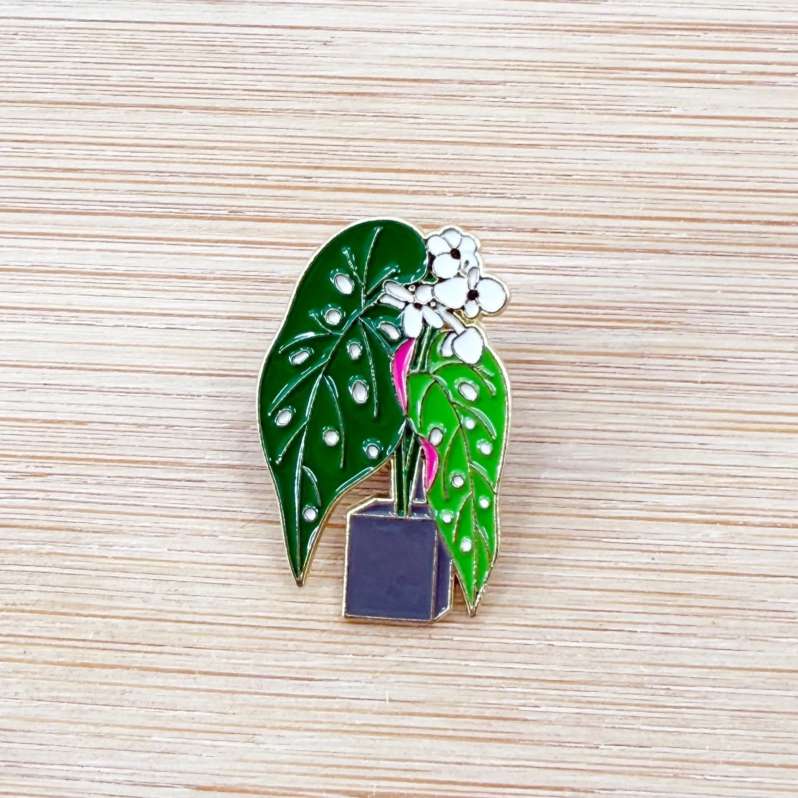 Potted Plant Enamel Pin, Cute Houseplant Pin Badge, Plant Lover Gift Green - Image 3