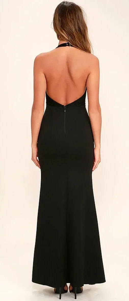black lace halter dress - Image 3