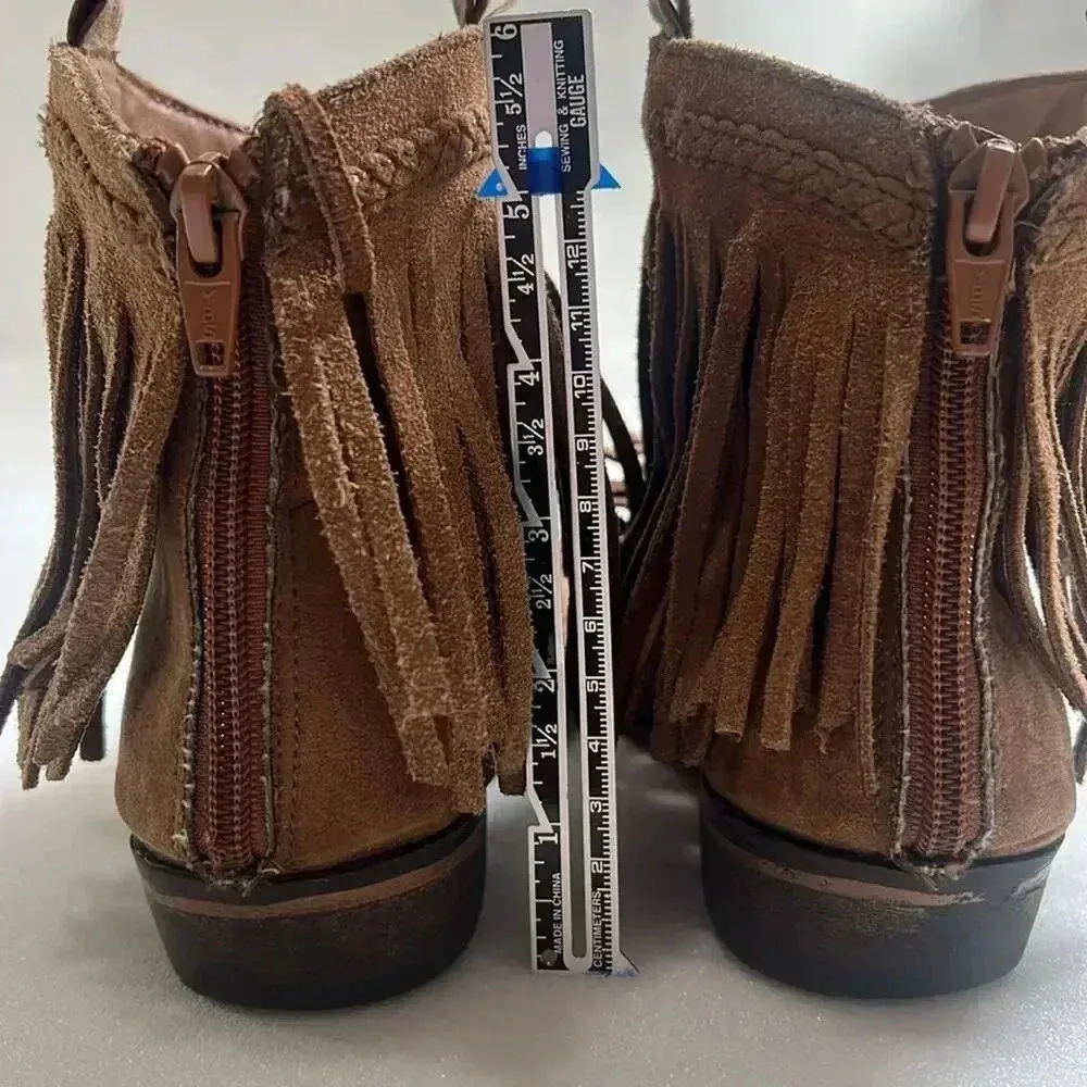 Mossimo Supply Co Brown Suede Western Ankle Booties Women’s 7.5 - Image 7