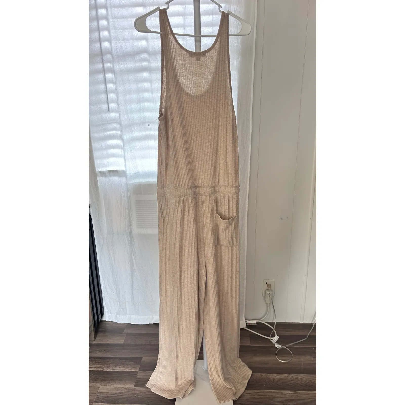 $128 Spiritual Gangster Ballet Ribbed Jumpsuit Wide Leg Drawstring Waist Large - Image 9
