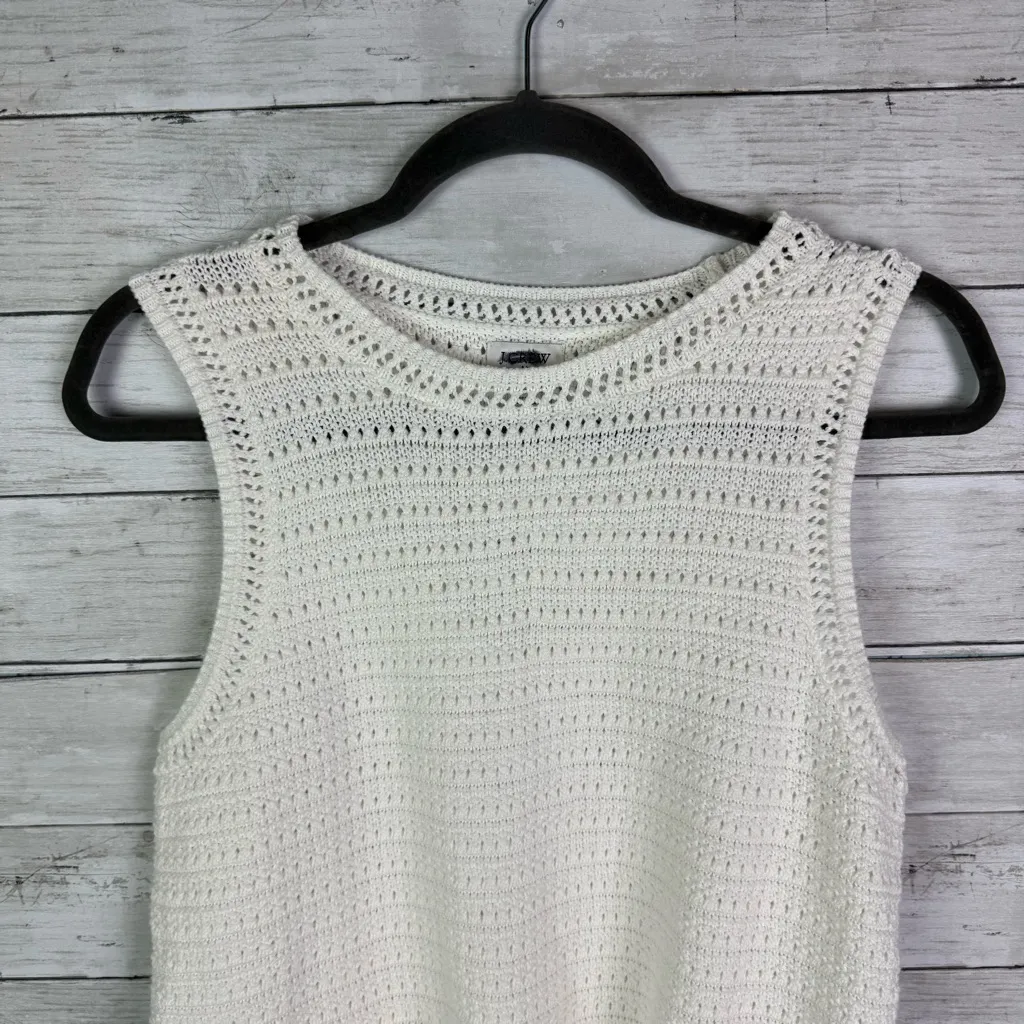 J Crew Crochet Sweater Tank White Size Medium - Image 3