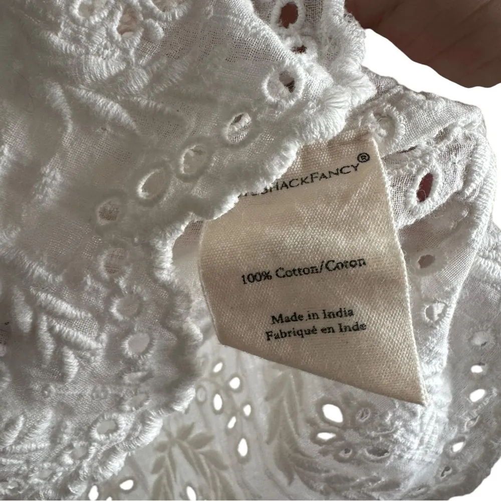 New! LoveShackFancy Polla Eyelet Long Sleeve Wrap Top - Image 7