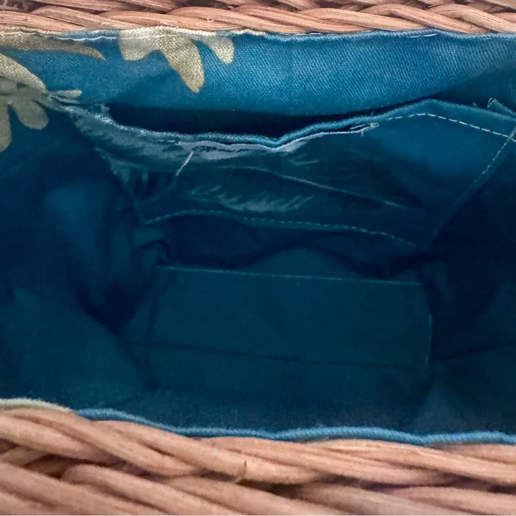 Tommy Bahama Mini Rattan Wicker Basket Satchel Crossbody White Bag Purse - Image 7