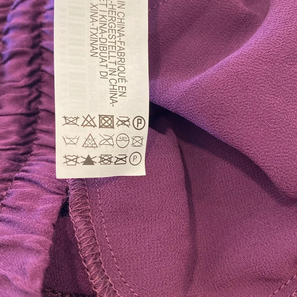 ~ HIGH-WAIST TROUSERS WITH BEADED EMBROIDERY DARK PURPLE Small - Image 10