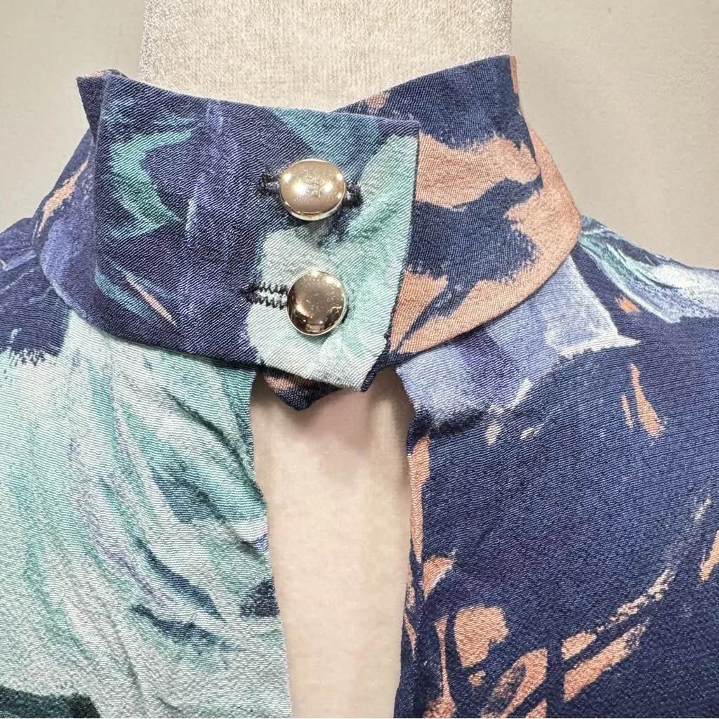 Closet London Floral High Neck Dress from ModCloth Back Cutout Coquette Girl Size 6 - Image 7