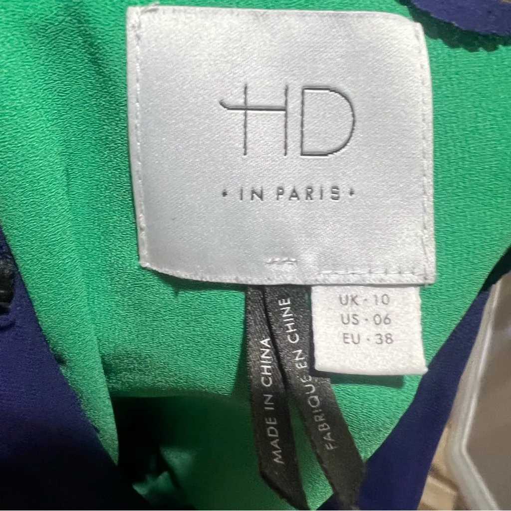 Anthropologie Hd in Paris green collared short sleeve button up shirt - Image 4