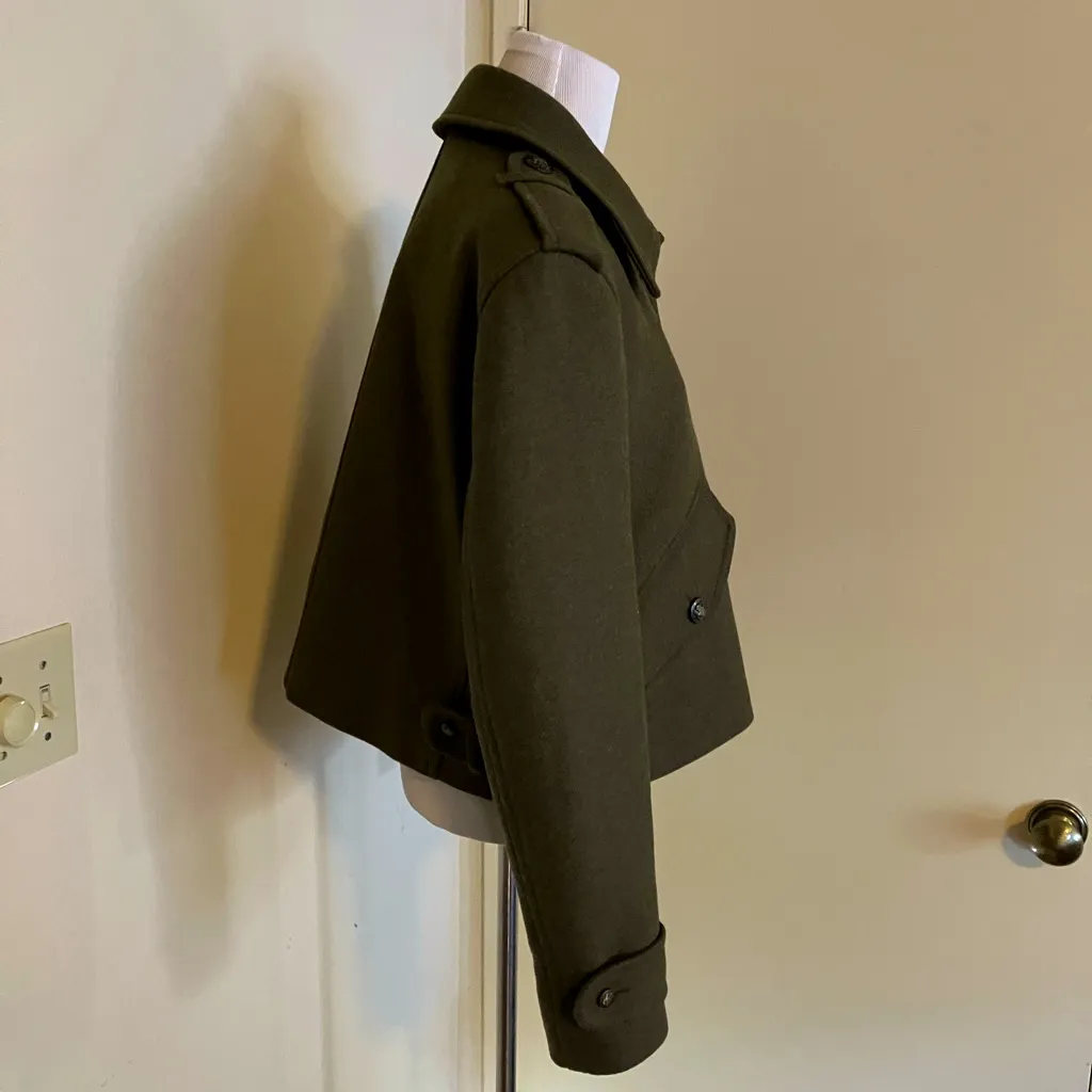 Zara Cropped military style jacket Sz L - Image 9