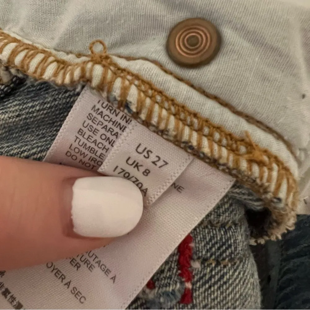 BDG Urban Outfitters Slim Straight Distressed Blue Jeans Size 27" - Image 9