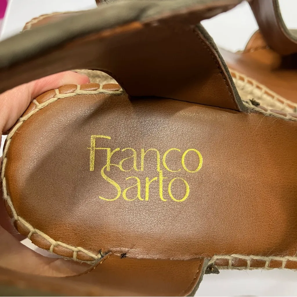 Franco Sarto treasure 2 wedge espadrilles olive‎ green suede womens size 9.5 - Image 8