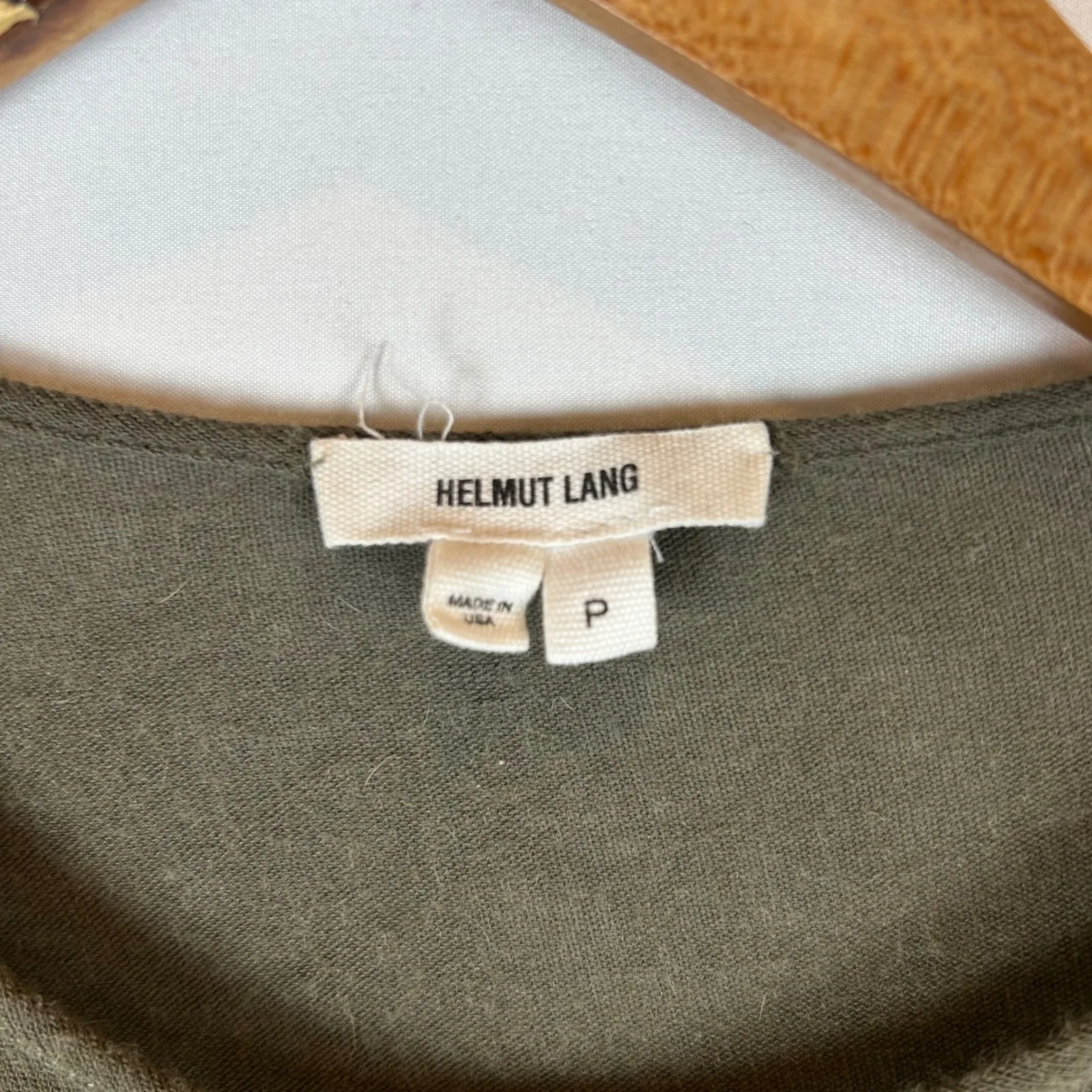 Helmut Lang Green Brown Asymmetrical Lightweight Poncho Top Size P - Image 3