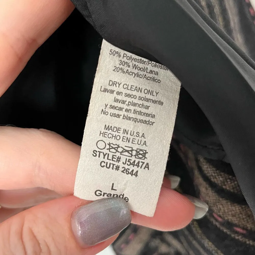 Final Touch  Wool Blend Striped Jacket - Size L - Image 6