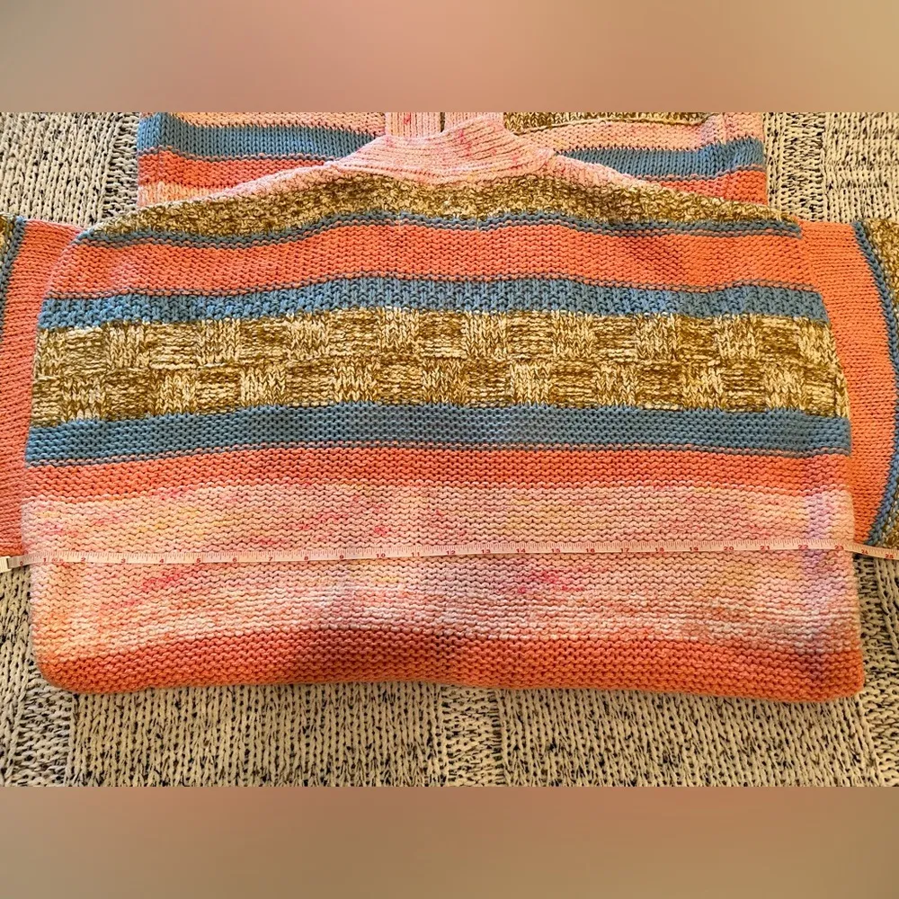 Anthropologie Textured Striped Open Front Cardigan Pink Multi One Size OS NWT - Image 7