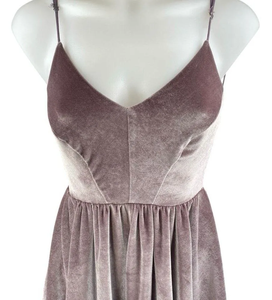 Silence + Noise Purple Velvet Velour Sleeveless Fit & Flare Mini Dress Size XS - Image 3