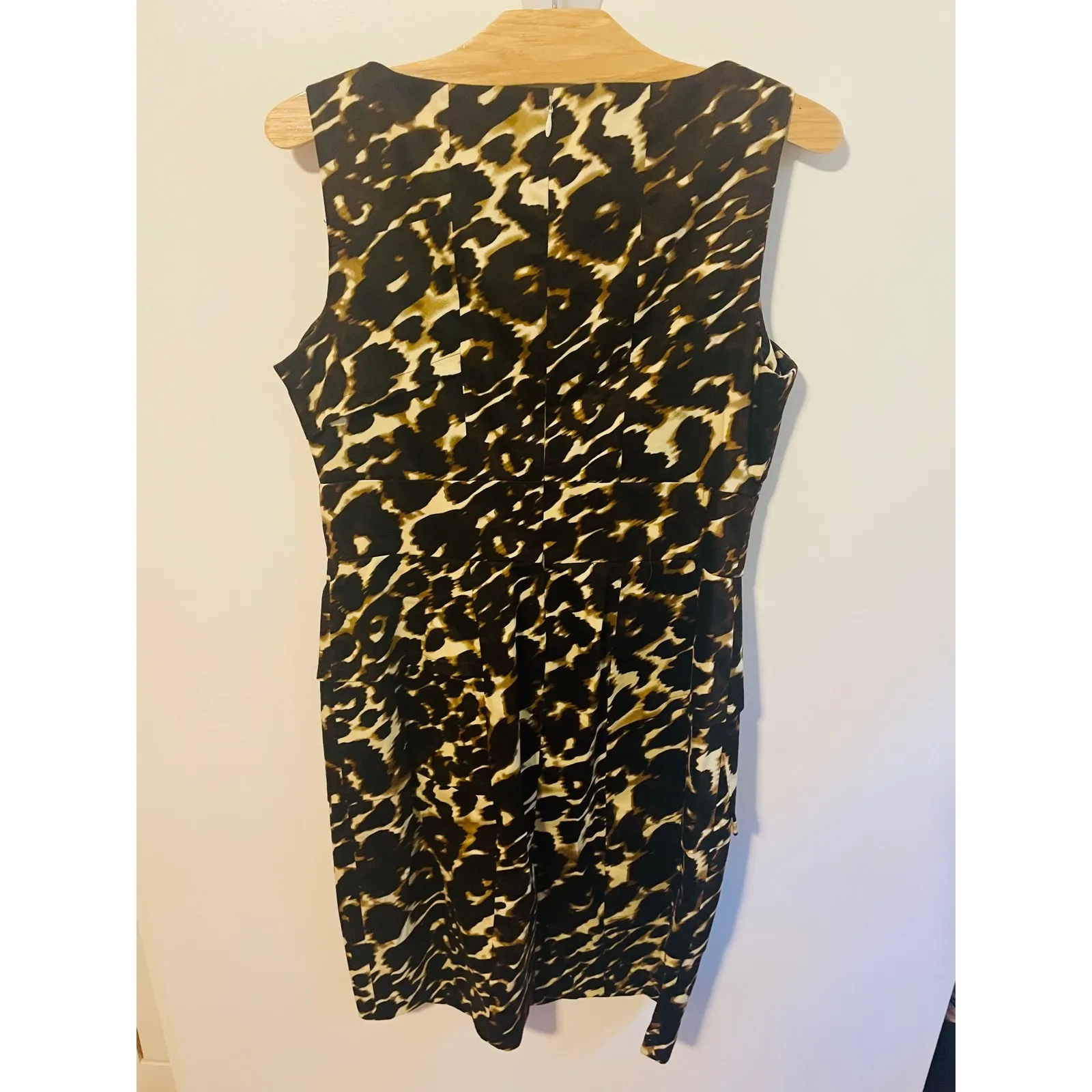 Calvin Klein Leopard Print Sleeveless Sheath Dress Animal Print SZ 10‎ - Image 4