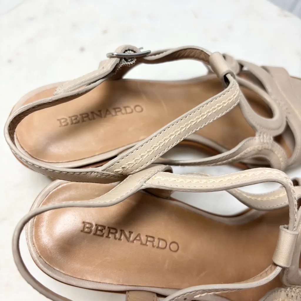BERNARDO Lucinda Sandal Shoes Womens‎ Tan Strappy Round Block Heel Size 9 - Image 6