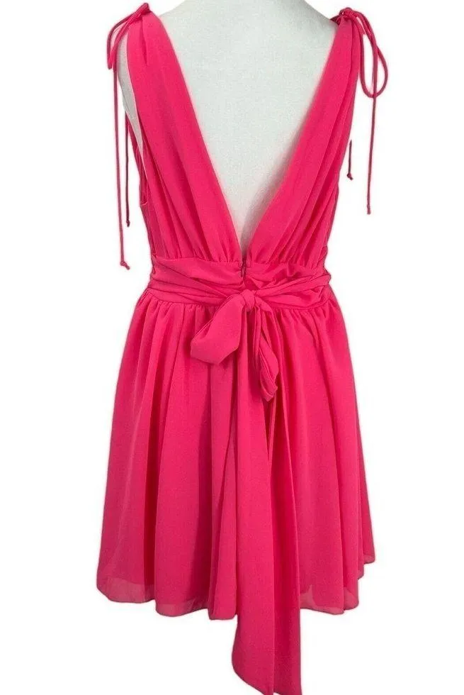 Lucy in the Sky Dress Ysabel Chiffon Dress in Hot Pink- M - Image 11