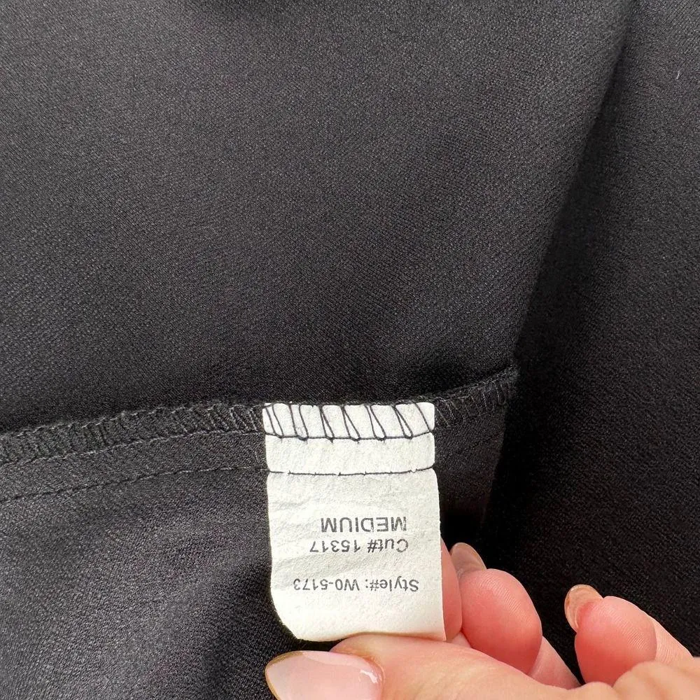 AQUA Black with white collar Skater dress  Size M Wednesday Addams dress EUC - Image 11