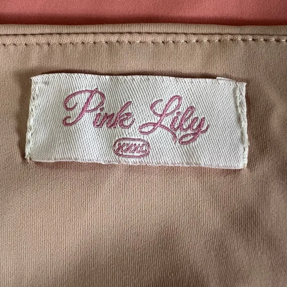 Pink Lily Womens Cutout Bodycon Dress Colorblock Pink Orange Sexy Tube Dress 3XL - Image 8