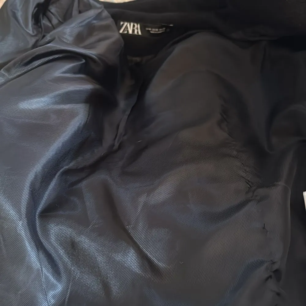 Zara Black Wool Blend Cropped Blazer Jacket Buttons XS - Image 6