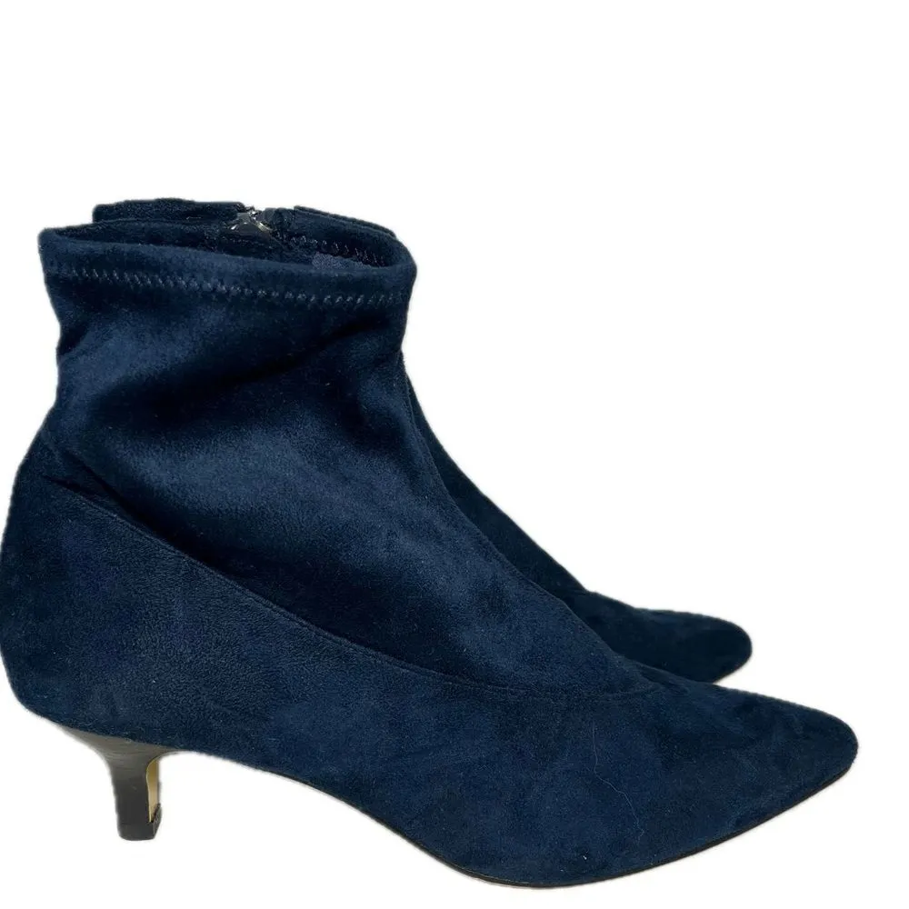 Bella Vita Stephanie II Kitten Heel Faux Suede Ankle Boots Navy Size 7.5 - Image 2