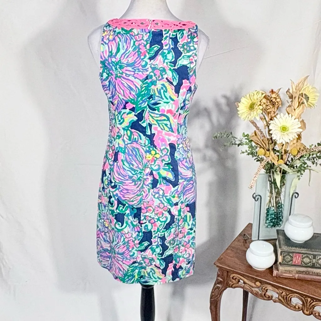 Lilly Pulitzer Ryder Seaside Allure 
Corded Beaded Floral Shift Dress Sz 2🧡 - Image 5