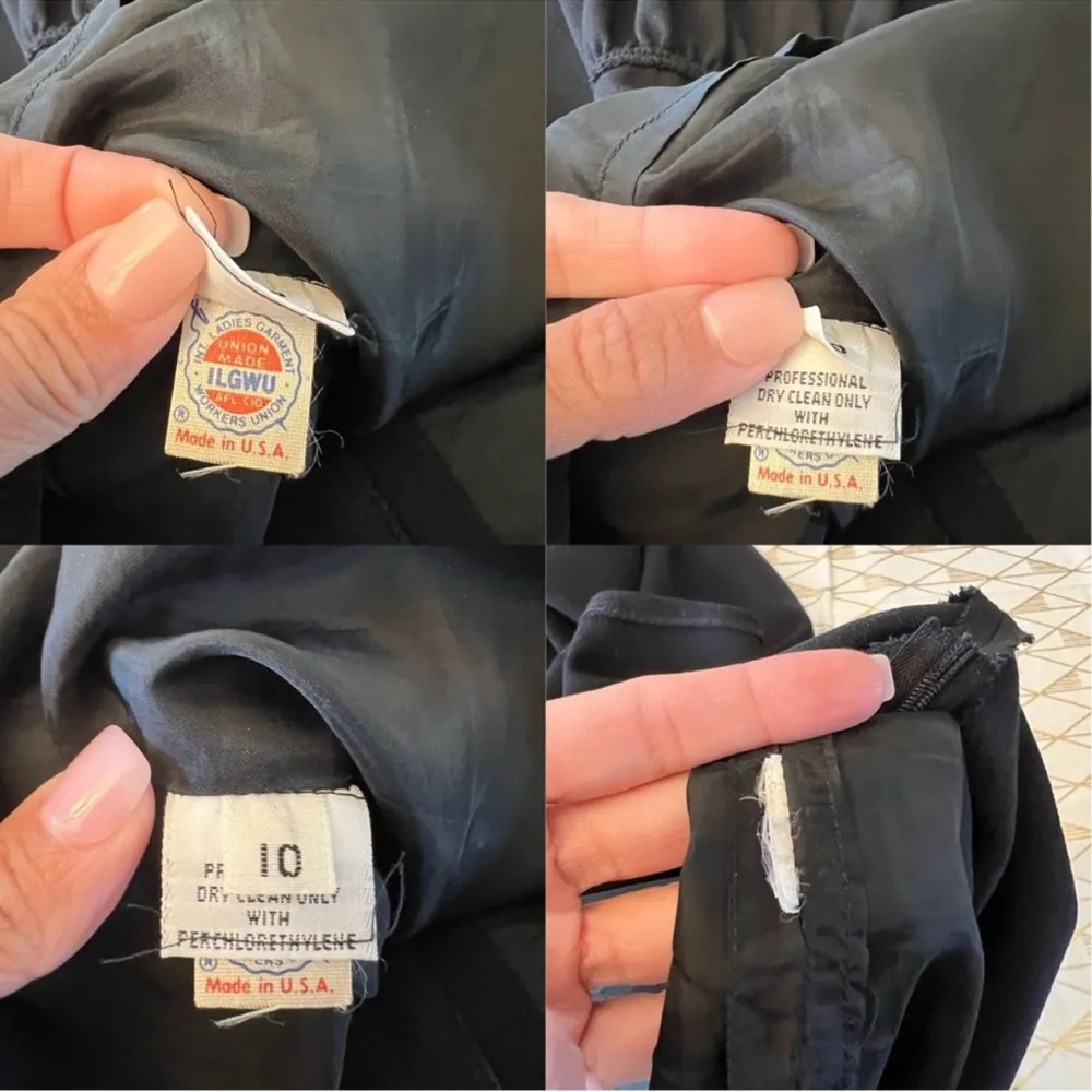 Oscar De La Renta Vintage Little Black Ruffle Dress Size 10 - Image 9