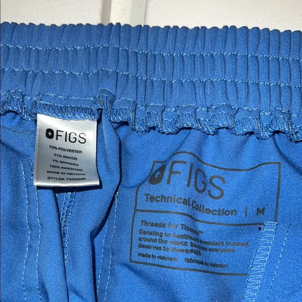 Figs Blue Cargo Pants with Elastic Waistband - Image 2
