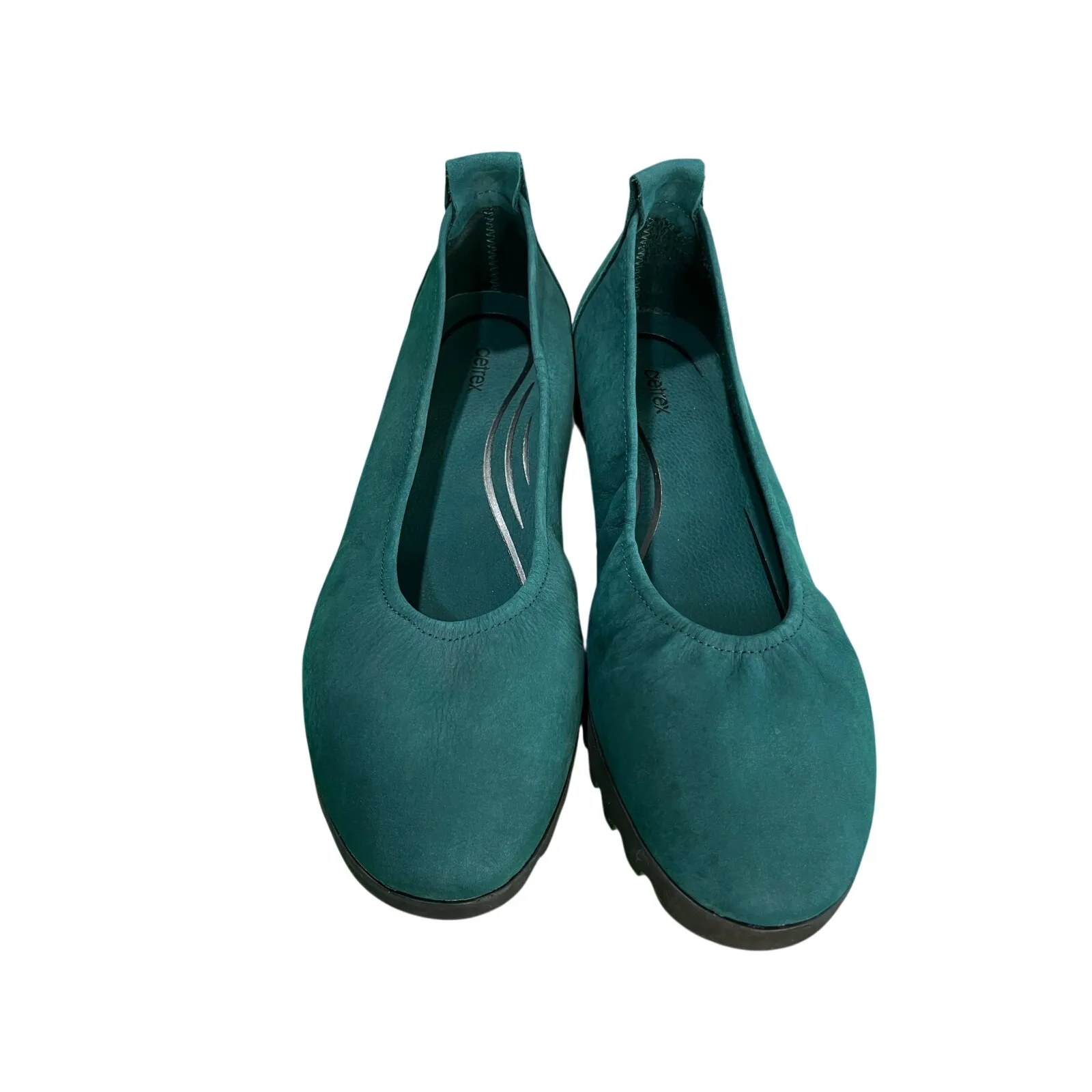 Aetrex Brianna Green Suede Leather Ballet Flats Orthotic Comfort Shoes Sz 9 - Image 2
