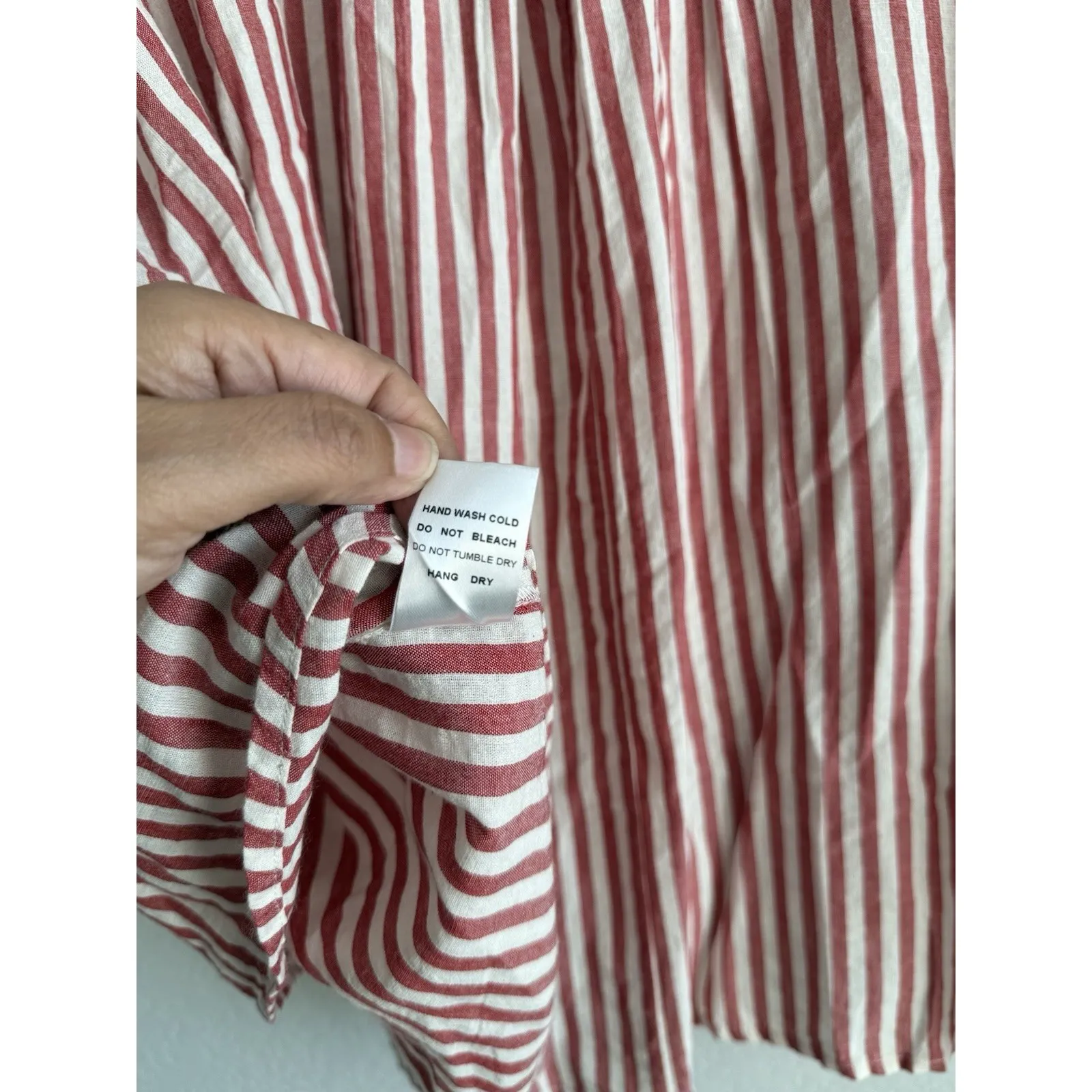 Day +‎ Moon Women's Oversized Stripe Button Down Puff Sleeve Blouse Size Small - Image 7
