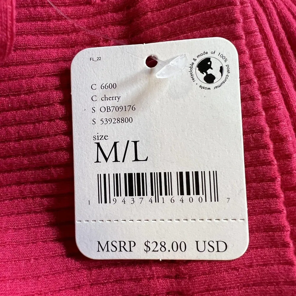 Free People  Cherry Red Solid Rib Brami New M/L - Image 51