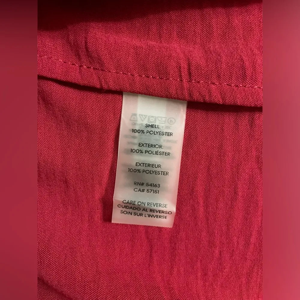 NWT Calvin Klein Lightweight Long Sleeve, Drawstring Cinched Red Size L - Image 5