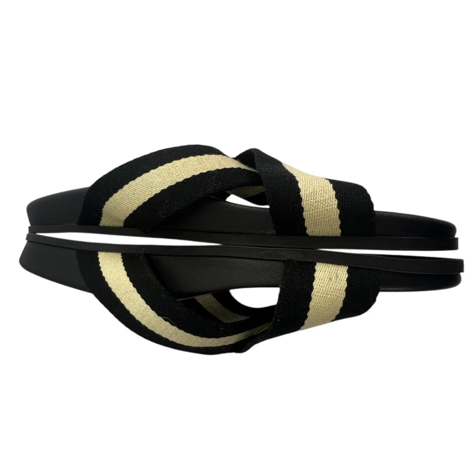 Jenni Kayne Cotton Crossover Sandal - Black Stripe - Image 5