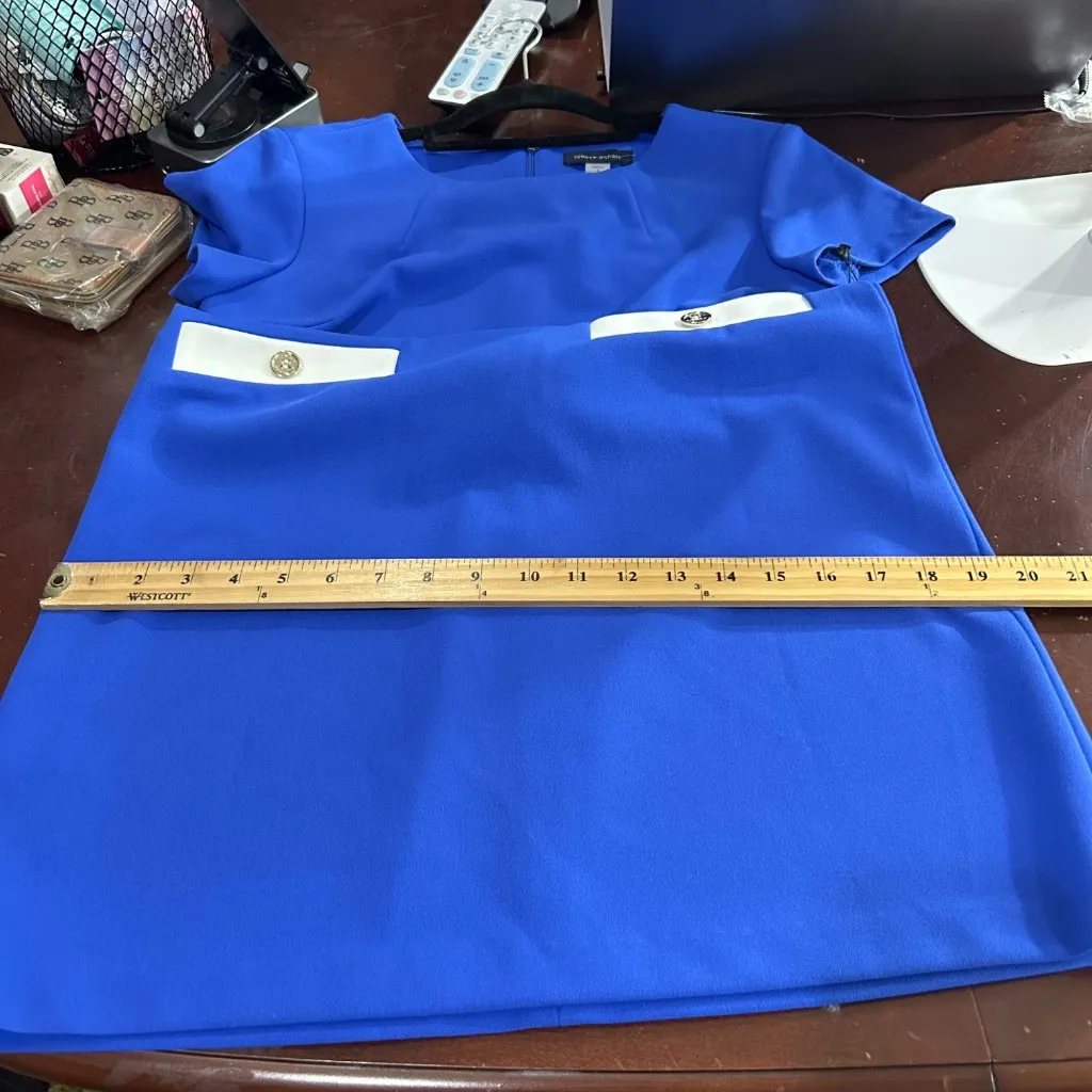 Tommy Hilfiger Dress Womens 4 Blue‎ Short Sleeve Sheath Dress Career Work - Image 11