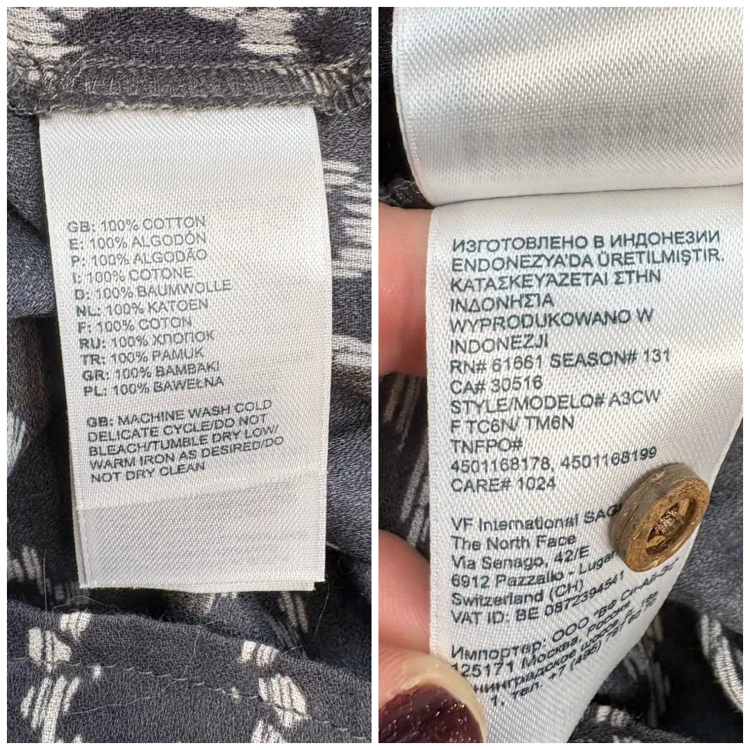 The North Face Abstract Quatrefoil Gray White Sleeveless Blouse Size XL - Image 5