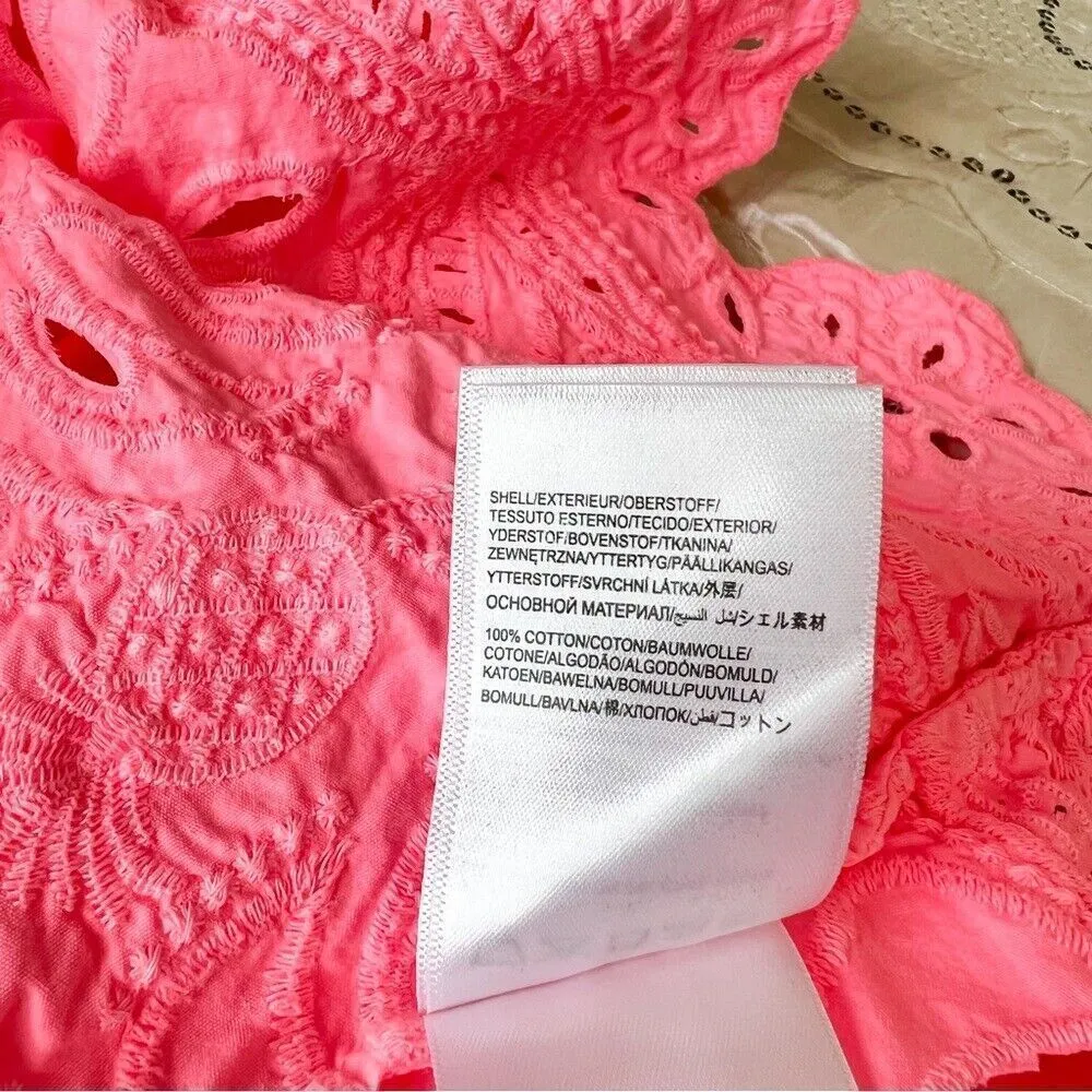 Anthropologie Farm Rio Eyelet Pink Maxi Skirt NEW Size XS - Image 9