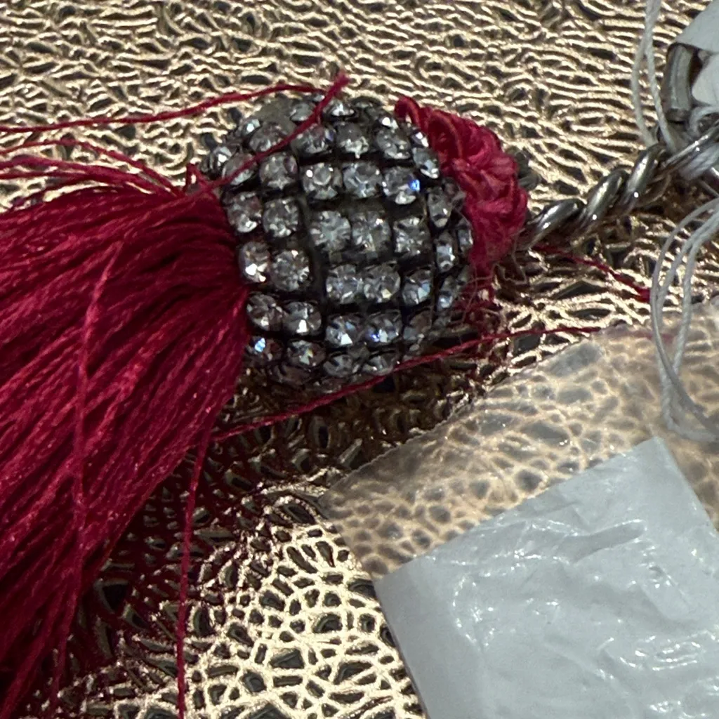 Z Gallerie NWT tassel rhinestone keychain Pink - Image 2