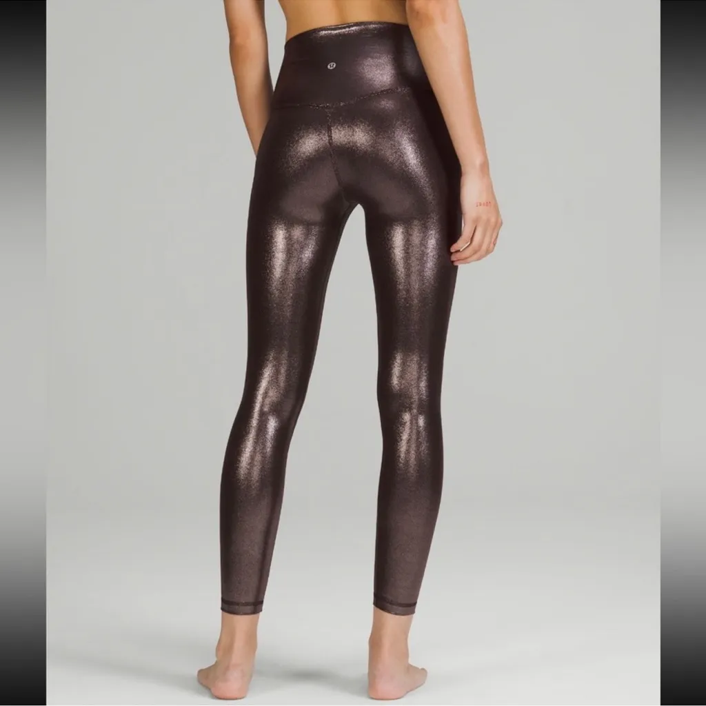 Lululemon Align High-Rise Shine Leggings French Press Radiant Foil Size 12 - Image 2